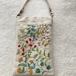 【再販×2】リネンと刺繍のスマホケース　メガネケース