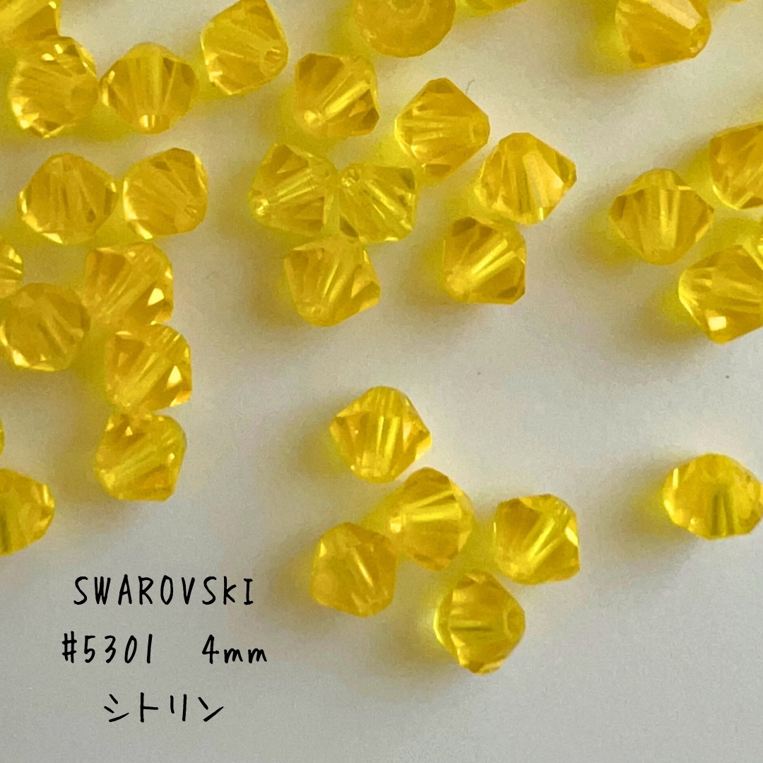 スワロフスキー【#5301】4mmシトリン ソロバンビーズ - parts studio