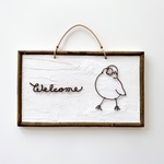 ぷっくり文鳥のWelcomeウッドプレート