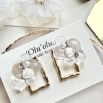 スクエアバブルのピアス♡