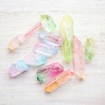 限定① 10個MIX 天然石 水晶 クリスタル 氷柱 グラデーション 染め バイカラー 単色 福袋 大量