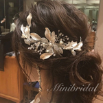  ブライダル ウェディング 結婚式 卒業式 成人式 パーティー 小枝 ヘッドドレス   ティアラ バックカチューシャ