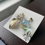 6月限定作品/ノベルティ付き/アシンメトリー/ピアス【風待月】かぜまちづき/ゴールド