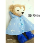 ダッフィー他兼用で♡レインポンチョ*雨の日にぴったり*ブルー×フード付き