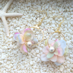 花フープピアス(オーロラ)
