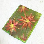オレンジ花の鏡【手描き作品】