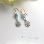 雨粒の紫陽花ピアス