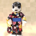 ロボホン 服 あでやか 黒 花柄 きもの