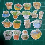 フレークシール65(植物・鉢植え1)