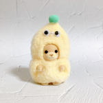 薄黄色×エメラルドグリーン もこもこモンスター シルバニア 赤ちゃん 着ぐるみ