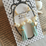 ミントグリーンタッセル♡フープピアス
