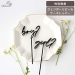 アクリル製 【D】ジェンダーリビール ケーキトッパー マタニティ 性別発表 妊婦 出産準備 インスタ  妊娠 報告 サプライズ ファミリー フォト 写真 家族 シンプル 人気 かわいい 赤ちゃん