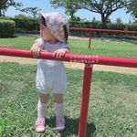 アウトドア　におすすめ！　ツインテールでもかぶれる帽子　天使の帽子　紫外線予防　日焼け止め　日焼け予防　日差し対策　キャンプ　おしゃピク　ピクニック　公園　散歩