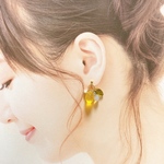 【檸檬のピアス＊レモン】樹脂ポスト・ノンホールピアス