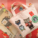 💕サマーセールHULA ALOHA HAWAII/バンドエイドボクサー/グリーンアイサバトラ猫ちゃん×キャンバスエコトートバッグ