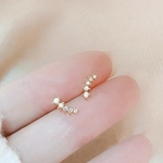 小さいピアス シンプルピアス かわいい 定番 ジルコニア5粒 シルバー925 14kgp 通勤 お仕事 オフィス 小さめ こぶり ゴールド 華奢