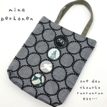 ミナペルホネン tambourine×metsä パッチワーク トートバッグ ネイビー