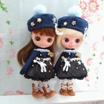 P-35  2点セット プチブライス服  ドレス・帽子の2点セット　プチブライスアウトフィット プチブライス