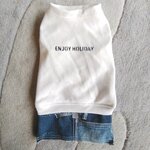 犬服！Msize！スター&デニムパッチワークスカート