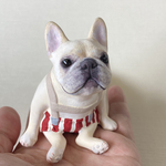 フレンチブルドッグ　クリーム　パンツ　置物　ペット【いつもそばにいてくれるフレブルのフィギュア】