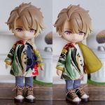 花柄大　袖まくりカーディガン（ねんどろいどどーるオビツ11共有サイズ）