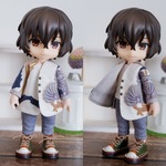 松等和柄　袖まくりカーディガン（ねんどろいどどーるオビツ11共有サイズ）