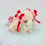  たれうさ૮  ‪o̴̶̷̤  ̫ o̴̶̷̤  ა  リボン🎀ver あみぐるみ うさぎ