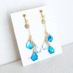 シャラン。～海風～〔ノンホールピアス / イヤリング / チタンピアス / シンプル / レジン / 海 / 夏 / 水色 / 青 〕       