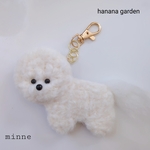 Mサイズ　ビションフリーゼ　ブローチ　チャーム　羊毛フェルト　ビジョン　bichonfrise