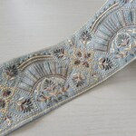 💫Newカラー💫〖50cm〗インド刺繍リボン <商品No.489 グレーブルー> 