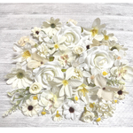 ホワイト　クリーム　白　造花 まとめ売り ハンドメイド 材料 素材　花材　バラ　オフホワイト　