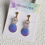 626◇レジンとチェコビーズのイヤリング◇紫陽花