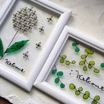 SALE!! AMAMグラスアート ２枚SET［ユーカリ＆紫陽花アナベル］２L 