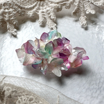 紫陽花まみれ𑁍𓏸𓈒本物の紫陽花が咲く オーロラ バレッタ 髪飾り ⊹ ⁺‧贈り物やプレゼントに……𑁍𓏸𓈒