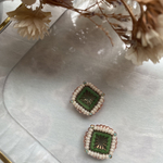 チェコビーズ×ビーズ刺繍　グリーン