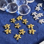 ネイルパーツ ウミガメ ゴールド 8個 亀 3D ネイル メタルパーツ 