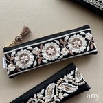 new✨インド刺繍リボンの大人ペンケース black③♡