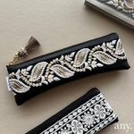 再販4✨インド刺繍リボンの大人ペンケース black② ♡