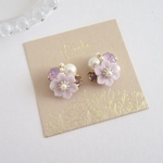 bijou flower（ラベンダー）ピアス/イヤリング