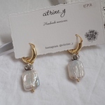 square淡水パールのゴールドフープピアス／イヤリング