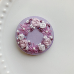 ビーズ刺繍くるみボタン（ヘアゴム/ブローチ）