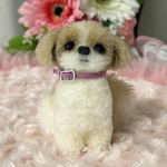miniatureサイズ💜毛糸のシーズー(首輪パープル💜)