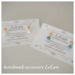 小さめピアス シェル×ターコイズ&マザーオブパール