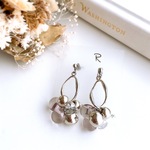 Silver)ぷくぷくピアス  イヤリング チタン ステンレス 樹脂 貼るピアス