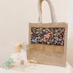 ジュートバック×インド刺繍リボン