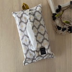 ティッシュボックスケース　北欧白いお花たち