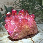 七色の夢໒꒱✨　ローズピンク オーラ水晶　原石　クラスター