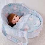 ⭐️人形用ベッド クーファン ネコとプレゼント柄　ソランちゃん