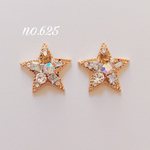 no.625 スター ストーンビジュー カボション ピアス、イヤリング