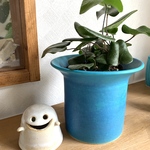 花瓶　ターコイズブルー　